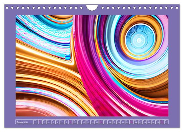 Produktbild: Farbenfrohe Marmorierungen (Wandkalender 2026 DIN A4 quer), CALVENDO Monatskalender