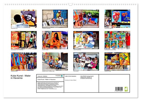Produktbild: Kuba Kunst - Maler in Havanna (Wandkalender 2026 DIN A2 quer), CALVENDO Monatskalender