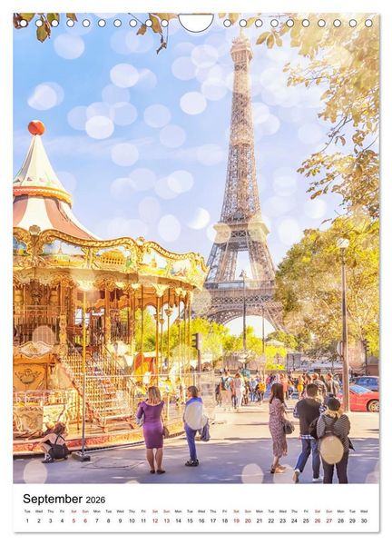 Produktbild: Wonders of Paris (Wall Calendar 2026 DIN A4 portrait), CALVENDO 12 Month Wall Calendar