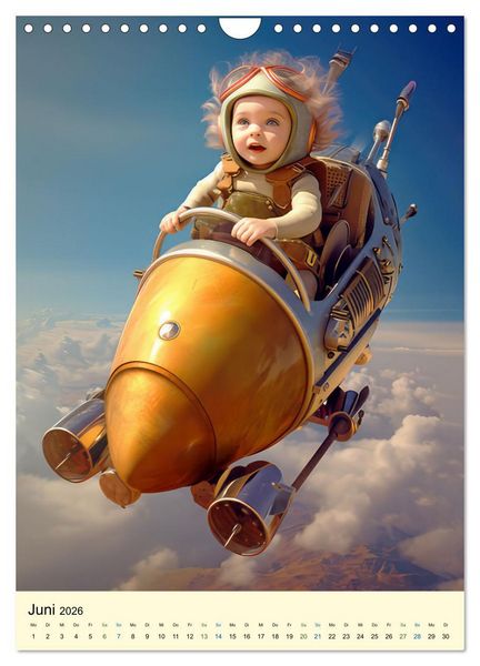 Produktbild: Raketenbabies - Humoristische KI-Bilder (Wandkalender 2026 DIN A4 hoch), CALVENDO Monatskalender