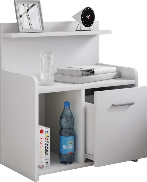 Produktbild: XL Hoher Nachtschrank Nachttisch Schublade Nilasa