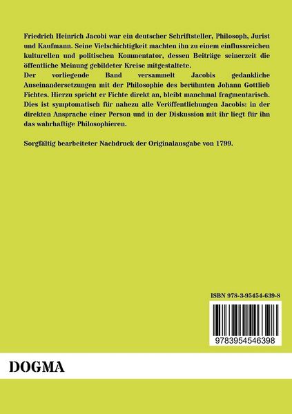 Produktbild: Jacobi an Fichte