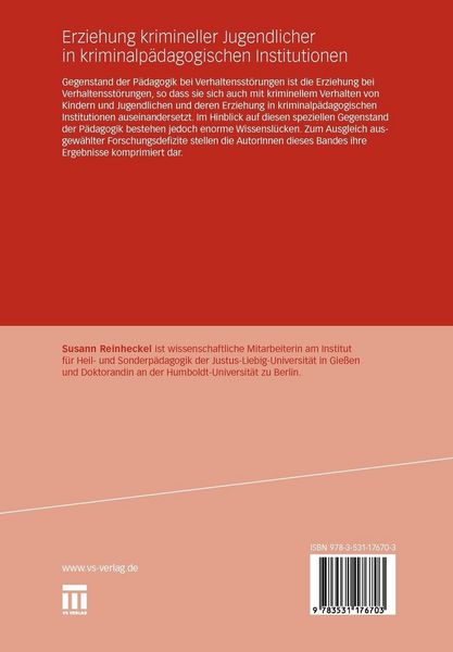 Produktbild: Erziehung krimineller Jugendlicher in kriminalp&auml;dagogischen Institutionen