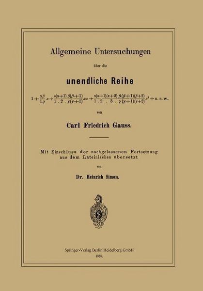 Produktbild: Allgemeine Untersuchungen &uuml;ber die unendliche Reihe