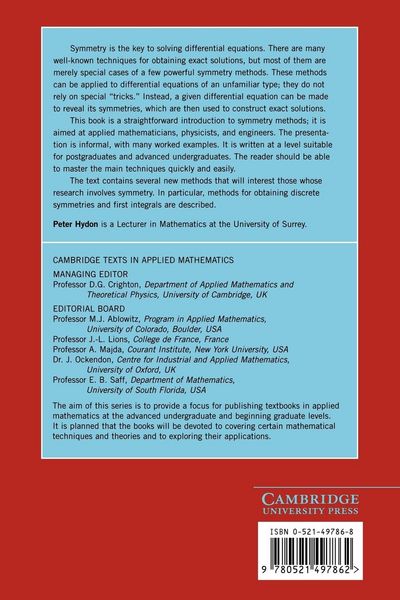 Produktbild: Symmetry Methods for Differential Equations