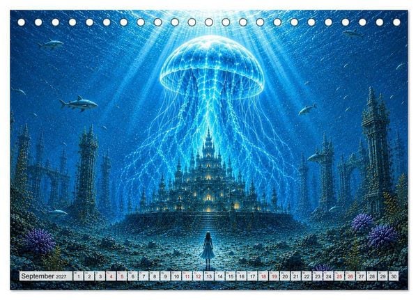 Produktbild: Versunkene Welten &ndash; Mystische Tiefen zwischen Traum und Ewigkeit (Tischkalender 2027 DIN A5 quer), CALVENDO Monatskalender