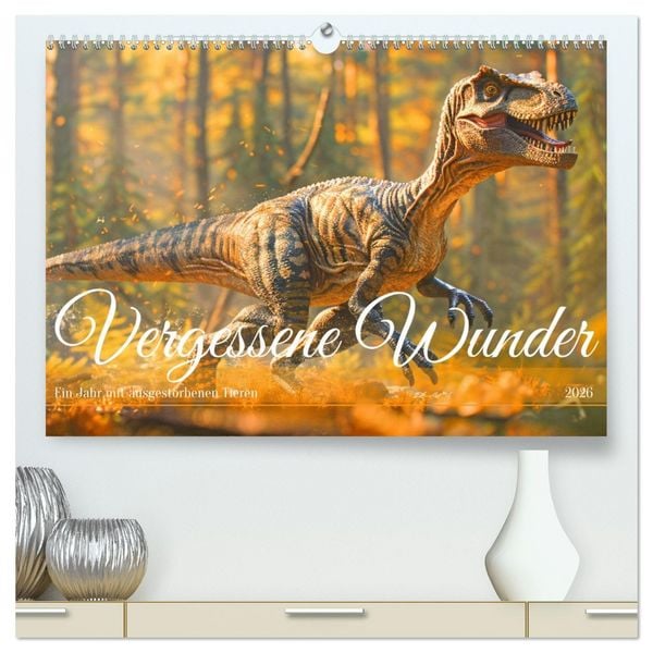 Produktbild: Vergessene Wunder - Ein Jahr mit ausgestorbenen Tieren (hochwertiger Premium Wandkalender 2026 DIN A2 quer), Kunstdruck in Hochglanz
