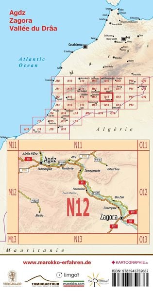 Produktbild: N12: Agdz - Zagora - Vall&eacute;e du Dr&acirc;a - 1:120.000