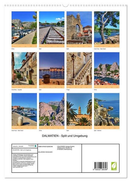 Produktbild: DALMATIEN - Split und Umgebung (hochwertiger Premium Wandkalender 2026 DIN A2 hoch), Kunstdruck in Hochglanz