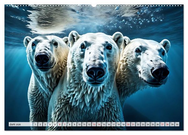 Produktbild: Im magischen Land der Eisb&auml;ren (hochwertiger Premium Wandkalender 2026 DIN A2 quer), Kunstdruck in Hochglanz