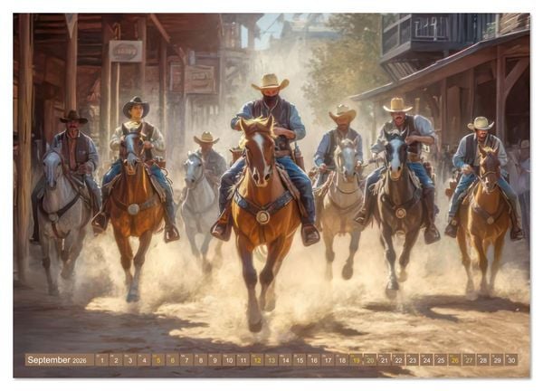 Produktbild: Wilder Westen - Cowboys in Aktion (Wandkalender 2026 DIN A3 quer), CALVENDO Monatskalender
