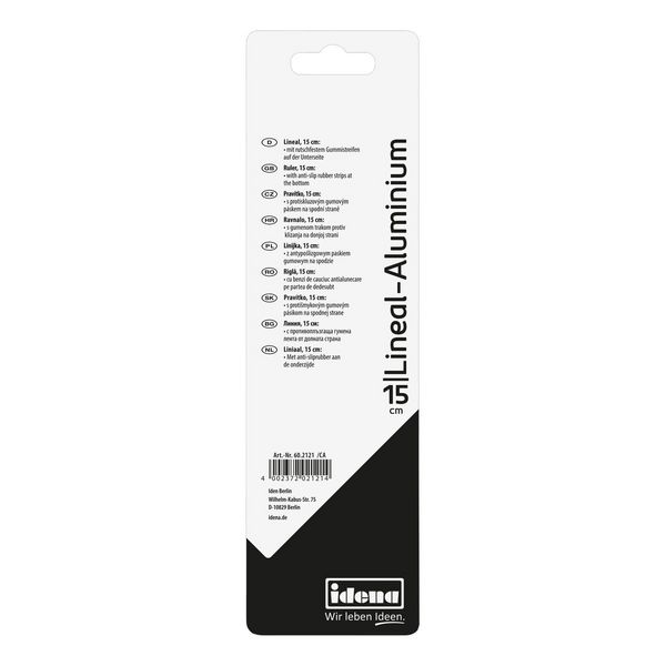 Produktbild: Idena Lineal Aluminium silber 15cm Blister