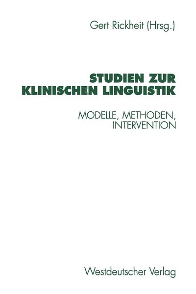 Produktbild: Studien zur Klinischen Linguistik