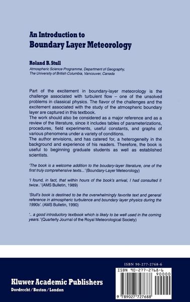 Produktbild: An Introduction to Boundary Layer Meteorology