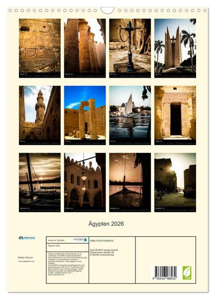 Produktbild: &Auml;gypten 2026 (Wandkalender 2026 DIN A3 hoch), CALVENDO Monatskalender
