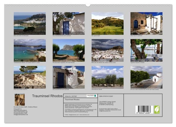 Produktbild: Trauminsel Rhodos (hochwertiger Premium Wandkalender 2026 DIN A2 quer), Kunstdruck in Hochglanz