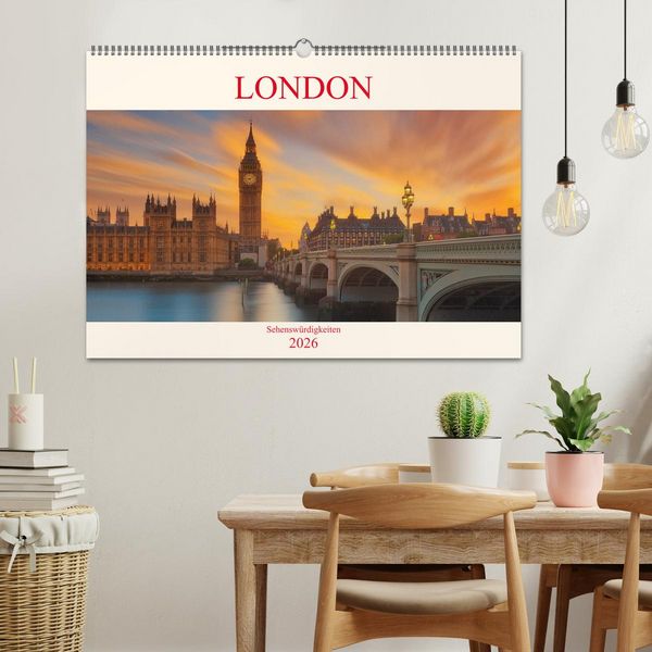 Produktbild: London Sehensw&uuml;rdigkeiten (Wandkalender 2026 DIN A2 quer), CALVENDO Monatskalender