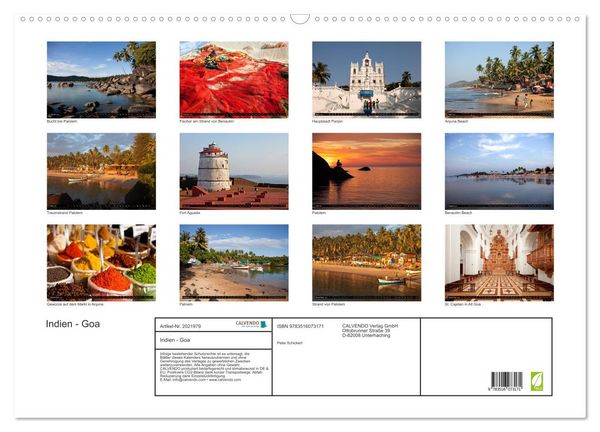 Produktbild: Indien - Goa (Wandkalender 2026 DIN A2 quer), CALVENDO Monatskalender