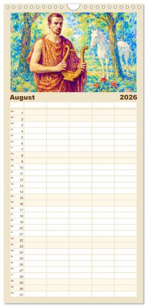 Produktbild: Familienplaner 2026 - Rainer Maria Rilke. Sein Leben, seine Werke mit 5 Spalten (Wandkalender, 21 x 45 cm) CALVENDO