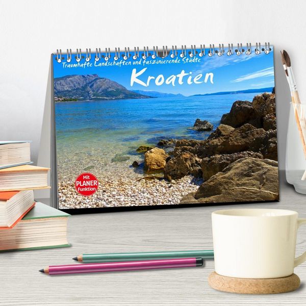 Produktbild: Kroatien - Traumhafte Landschaften und faszinierende St&auml;dte (Tischkalender 2026 DIN A5 quer), CALVENDO Monatskalender