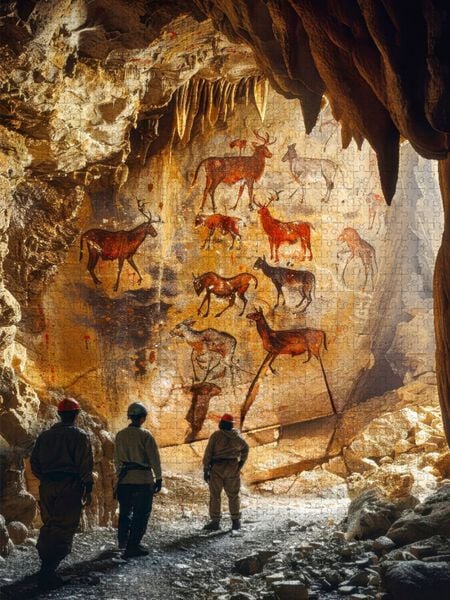 Produktbild: CALVENDO Puzzle Faszinierende H&ouml;hlenmalerei | 1000 Teile Lege-Gr&ouml;&szlig;e 64x48cm Foto-Puzzle f&uuml;r gl&uuml;ckliche Stunden