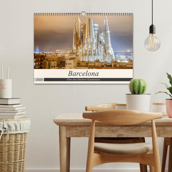 Produktbild: Barcelona - &Uuml;ber den D&auml;chern Kataloniens (Wandkalender 2026 DIN A3 quer), CALVENDO Monatskalender