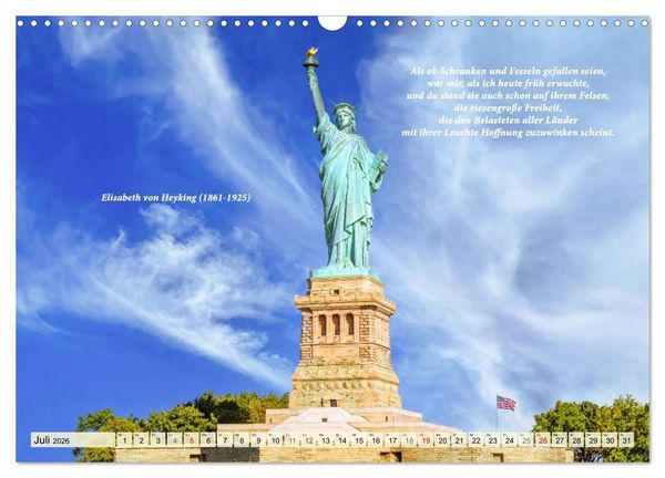 Produktbild: New York Ansichten - Literaturkalender (Wandkalender 2026 DIN A3 quer), CALVENDO Monatskalender