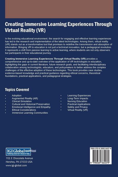 Produktbild: Creating Immersive Learning Experiences Through Virtual Reality (VR)