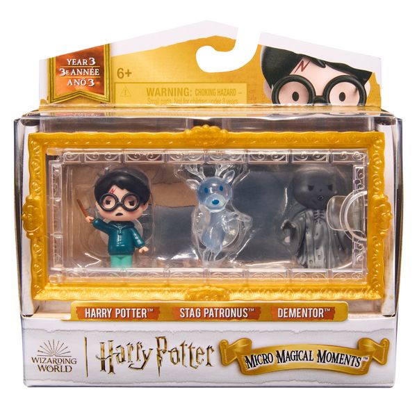 Produktbild: Wizarding World Harry Potter - Micro Magical Moments Sammelfiguren Multipack "Patronus" mit Harry Potter, Hirsch-Patronus, Dementor und Setzkasten
