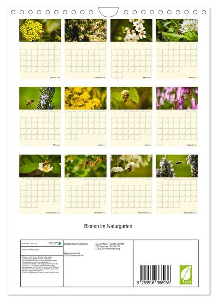 Produktbild: Bienen im Naturgarten (Wandkalender 2026 DIN A4 hoch), CALVENDO Monatskalender