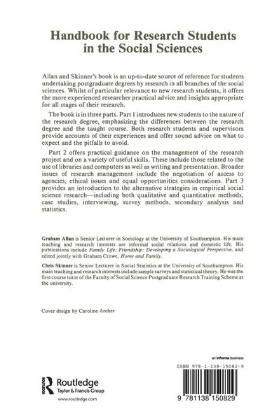 Produktbild: Handbook for Research Students in the Social Sciences