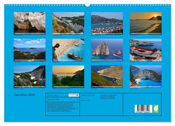 Produktbild: Zakynthos 2026 (hochwertiger Premium Wandkalender 2026 DIN A2 quer), Kunstdruck in Hochglanz