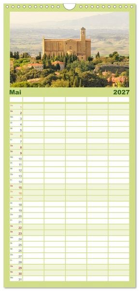 Produktbild: Familienplaner 2027 - Toskana. Livorno - Volterra - Piombino mit 5 Spalten (Wandkalender, 21 x 45 cm) CALVENDO