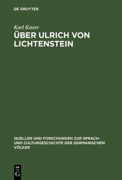 Produktbild: &Uuml;ber Ulrich von Lichtenstein