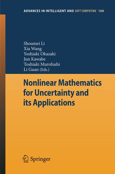 Produktbild: Nonlinear Mathematics for Uncertainty and its Applications