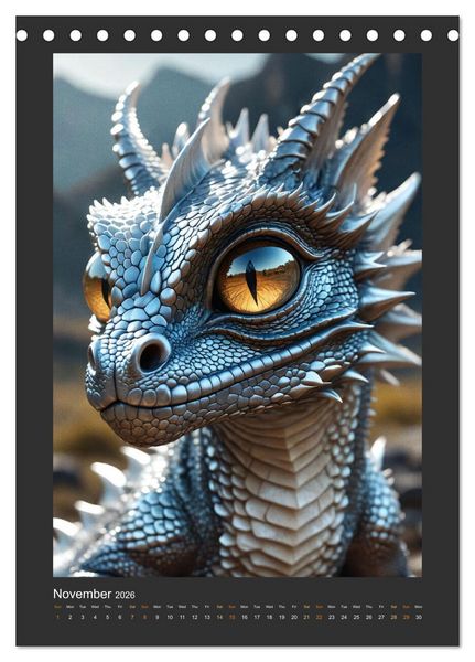 Produktbild: Enchanted Dragons: A year full of little wonders (Desk Calendar 2026 DIN A5 portrait), CALVENDO 12 Month DeskCalendar