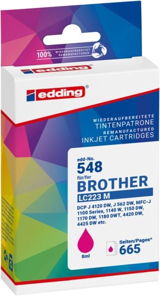 Produktbild: Edding Druckerpatrone ersetzt Brother LC-223M Kompatibel Magenta EDD-548 18-548-01