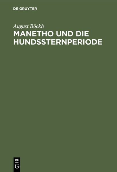 Produktbild: Manetho und die Hundssternperiode