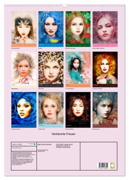 Produktbild: Vertr&auml;umte Frauen (Wandkalender 2026 DIN A2 hoch), CALVENDO Monatskalender