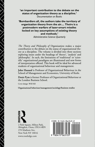 Produktbild: The Theory and Philosophy of Organizations