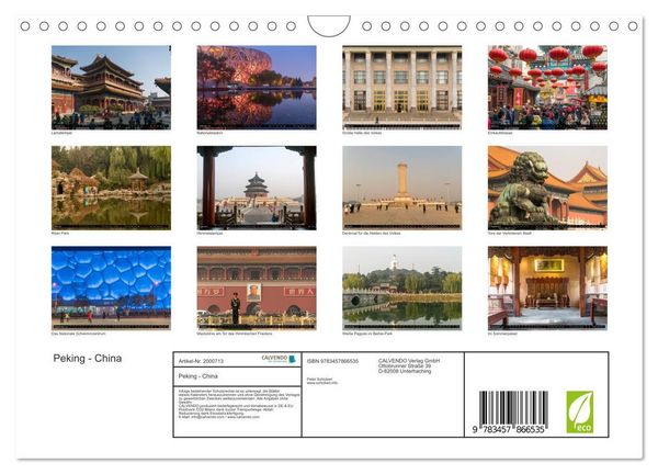 Produktbild: Peking - China (Wandkalender 2026 DIN A4 quer), CALVENDO Monatskalender