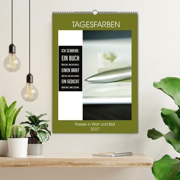 Produktbild: Tagesfarben - Poesie in Wort und Bild (Wandkalender 2027 DIN A2 hoch), CALVENDO Monatskalender