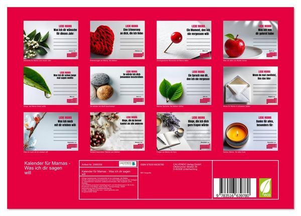 Produktbild: Kalender f&uuml;r Mamas - Was ich dir sagen will (Wandkalender 2026 DIN A4 quer), CALVENDO Monatskalender