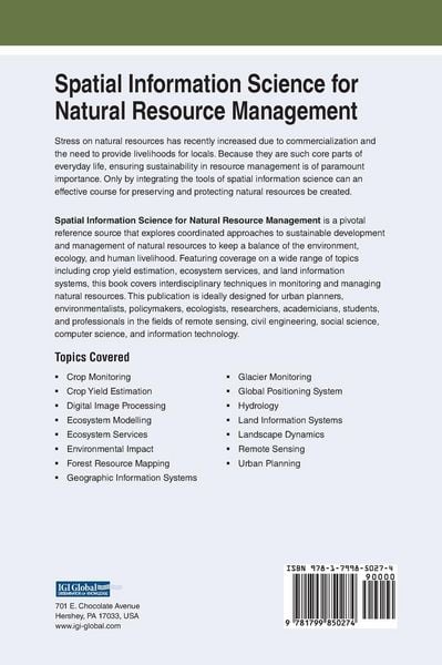 Produktbild: Spatial Information Science for Natural Resource Management
