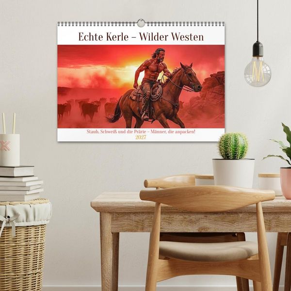 Produktbild: Echte Kerle &ndash; Wilder Westen (Wandkalender 2027 DIN A3 quer), CALVENDO Monatskalender
