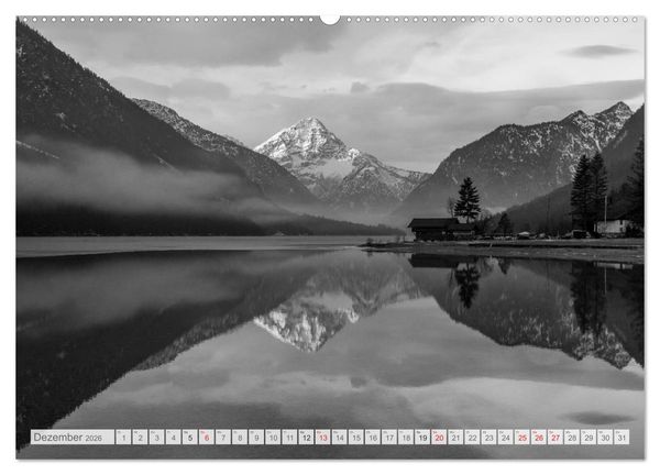 Produktbild: Bergpixels Schwarz-Wei&szlig;e Gebirgstr&auml;ume (Wandkalender 2026 DIN A2 quer), CALVENDO Monatskalender