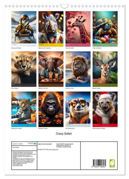 Produktbild: Crazy Safari (Wandkalender 2026 DIN A3 hoch), CALVENDO Monatskalender