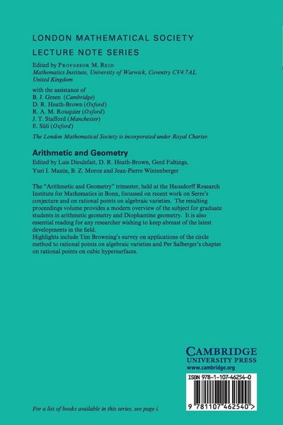 Produktbild: Arithmetic and Geometry