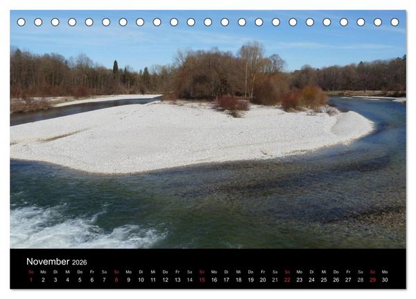 Produktbild: Die Isar - Von Scharnitz bis M&uuml;nchen (Tischkalender 2026 DIN A5 quer), CALVENDO Monatskalender