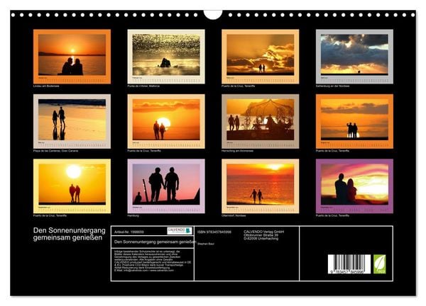 Produktbild: Den Sonnenuntergang gemeinsam genie&szlig;en (Wandkalender 2026 DIN A3 quer), CALVENDO Monatskalender